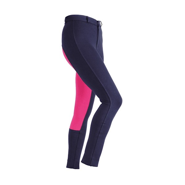 Wessex Girls Tvåfärgade Jodhpurs 5-6 År Marinblå/Rosa Navy/Pink 5-6 Years