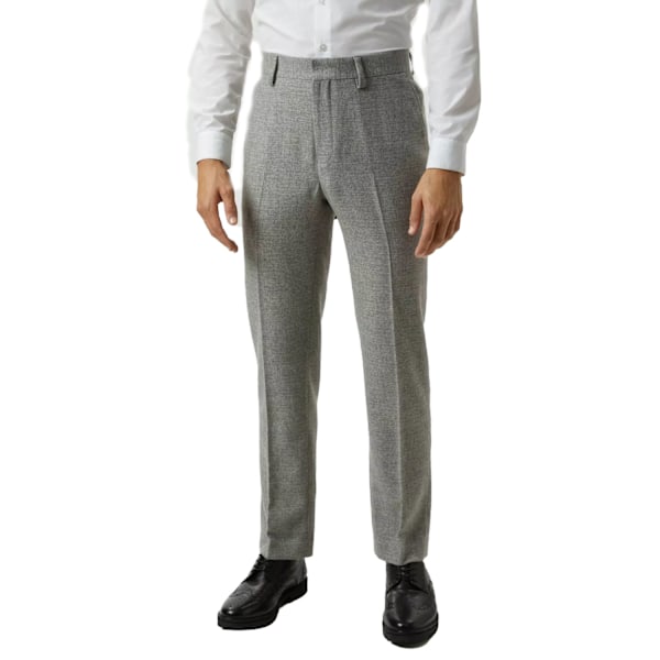 Burton Herr Tweed Crosshatch Slim Kostymbyxor 34R Grå Grey 34R