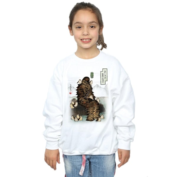 Star Wars Girls The Last Jedi Japanska Chewbacca Porgs Sweatshirt White 12-13 Years