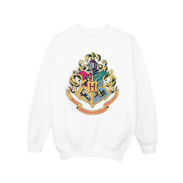 Harry Potter T-shirt med Hogwarts-vapen i guldtryck för flickor, 7-8 år White 7-8 Years