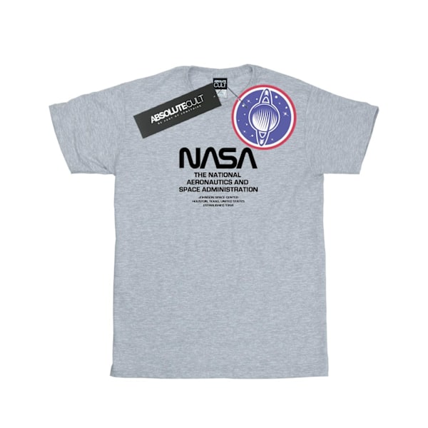 NASA Girls Worm Blurb Bomull T-shirt 7-8 år Sports Grey Sports Grey 7-8 Years