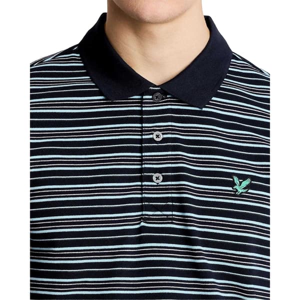 Lyle & Scott Herrrand Stripe Golf Pikétröja M Marinblå/Blå Navy/Blue M