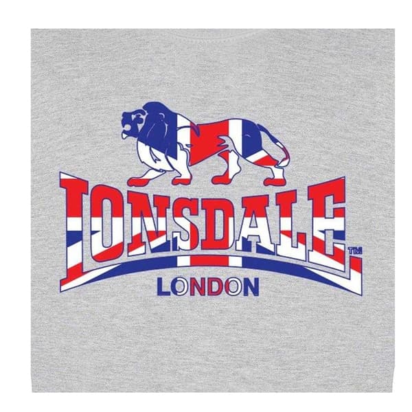 Lonsdale Herr Union Jack Logotyp Tröja S Grå Grey S