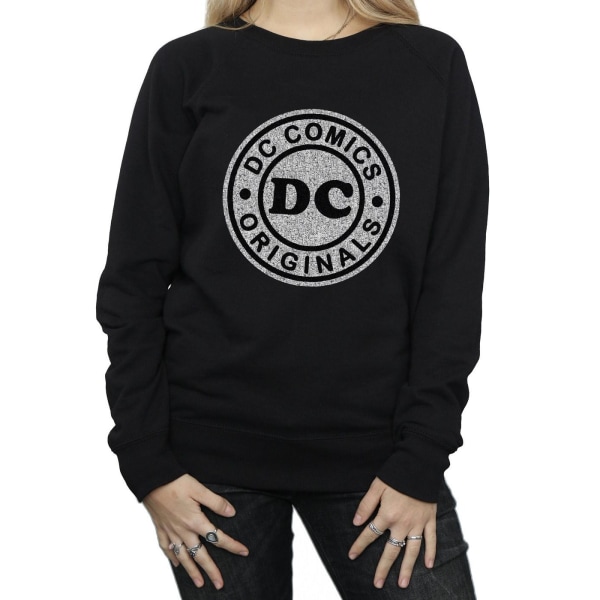 DC Comics Dam/Kvinnor DC Originals Crackle Logo Sweatshirt XL Black XL