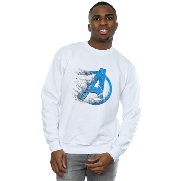 Marvel Mens Avengers Endgame Dusted Logo Sweatshirt XL Vit White XL
