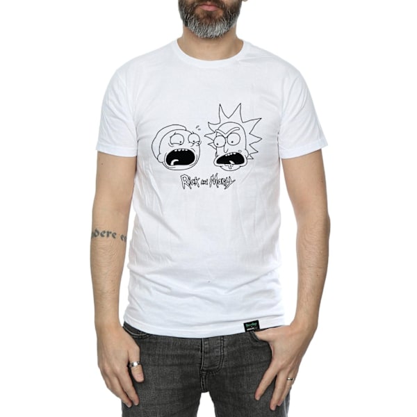 Rick And Morty Herr Huvud Bomull T-shirt 3XL Vit White 3XL