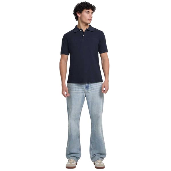Guess Herr Broderad Logotyp Kortärmad Pikétröja M Ocean Blå Ocean Blue M