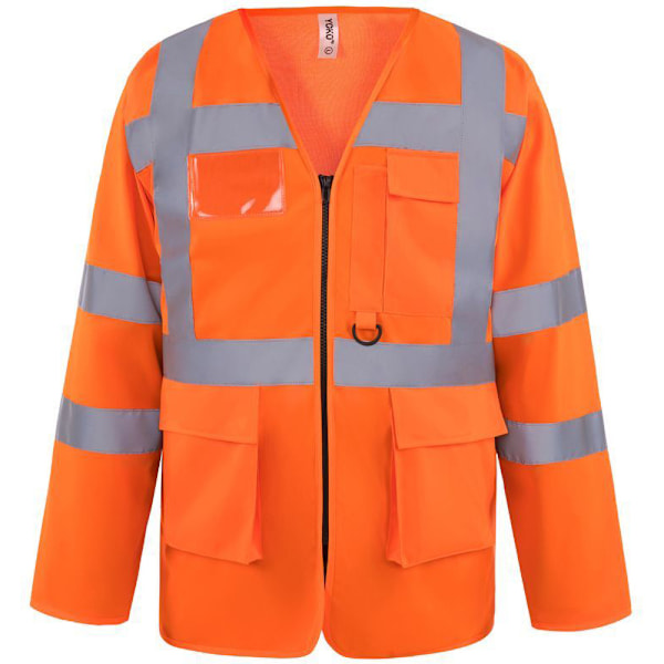 Yoko Mens Executive Hi-Vis Långärmad Säkerhetsväst (2-pack) Hi Vis Orange 2XL