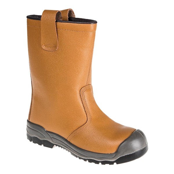 Portwest Unisex Steelite Läder Anti Scuff Toe Rigger Bo Tan 4 UK