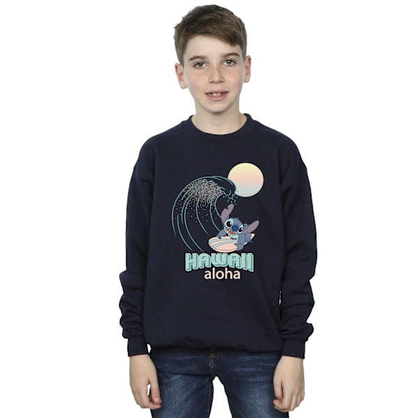 Disney Boys Lilo And Stitch Hawaii Sweatshirt 7-8 År Marinblå Navy Blue 7-8 Years