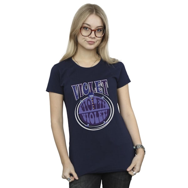 Willy Wonka Dam/Dam Violet Turning Violet Bomull T-shirt Navy Blue L