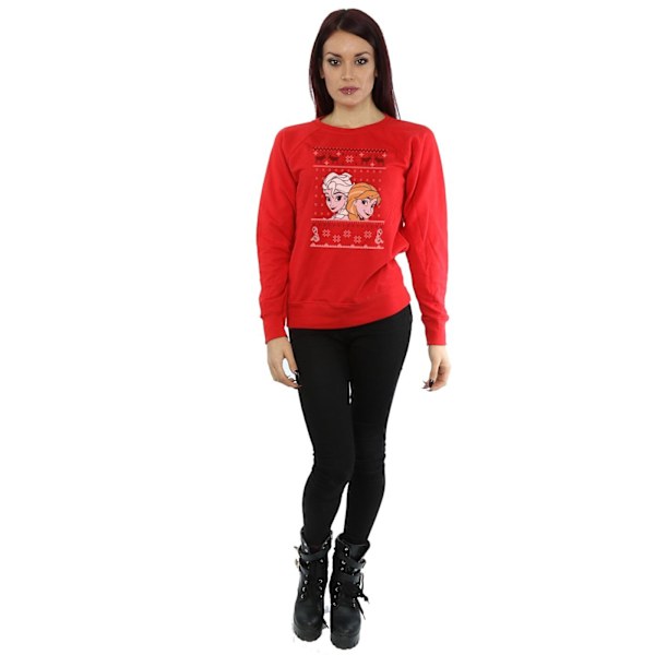 Disney Dam/Dam Frozen Jul Anna Och Elsa Sweatshirt Red M