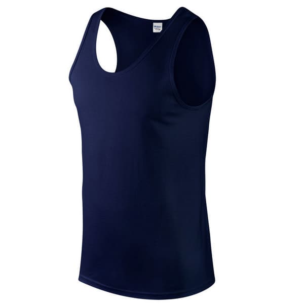 Gildan Mens Softstyle Plain Tank Top M Navy Blue Navy Blue M
