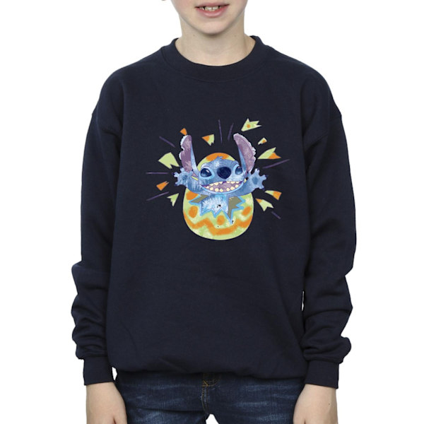 Disney Boys Lilo & Stitch Cracking Egg Sweatshirt 9-11 år Marinblå Navy Blue 9-11 Years