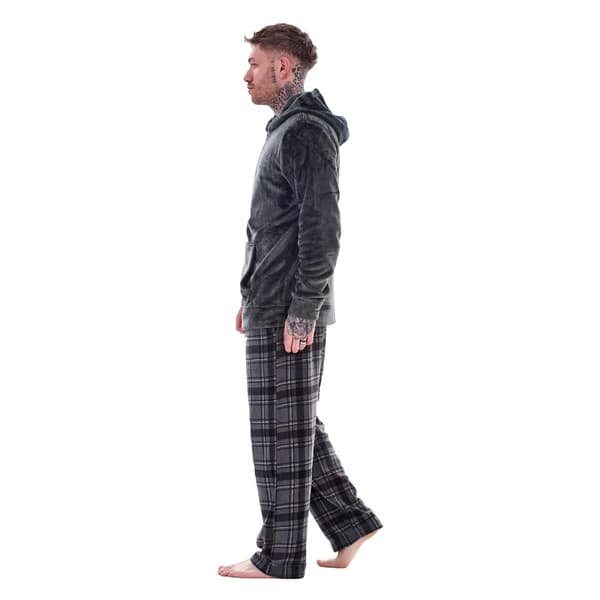 Keanu Rutig Microfleece Pyjamas med Dragkedja, Långt Set för Män XL Grå Charcoal XL