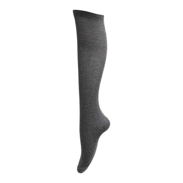 Barnflickor Enkla Knähöga Skolstrumpor (3-pack) UK Sko Grey UK Shoe 12-3 (Age: 8-12 years)