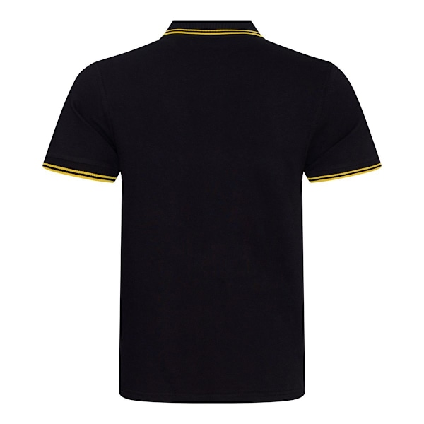 AWDis herr stretch pikétröja med tippad krage S svart/gul Black/Yellow S