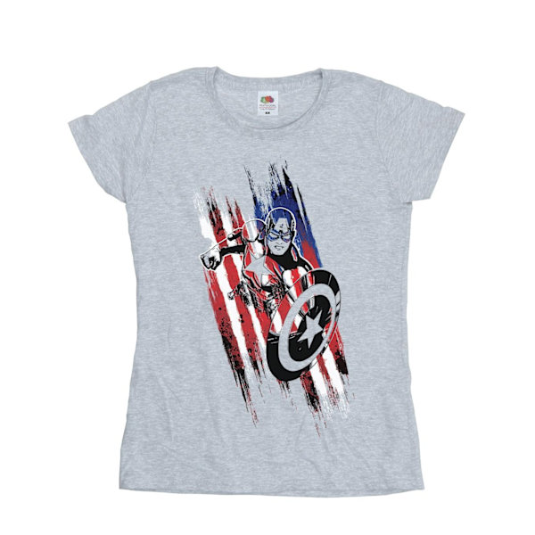 Marvel Womens/Ladies Avengers Captain America Streaks Bomull T-shirt Sports Grey XXL