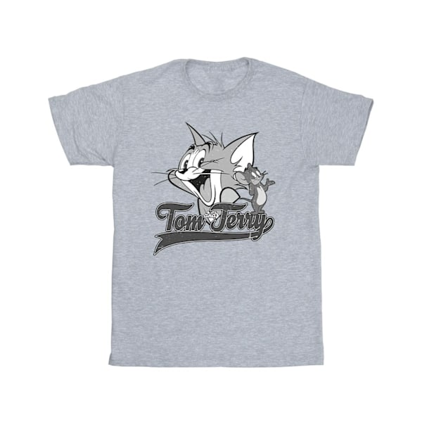 Tom And Jerry Boys Greyscale Square T-Shirt 5-6 år Sports Grå Sports Grey 5-6 Years