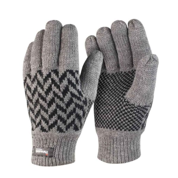 Resultat Winter Essentials Unisex vuxen Thinsulate Mönstrad handske Grey/Black L-XL