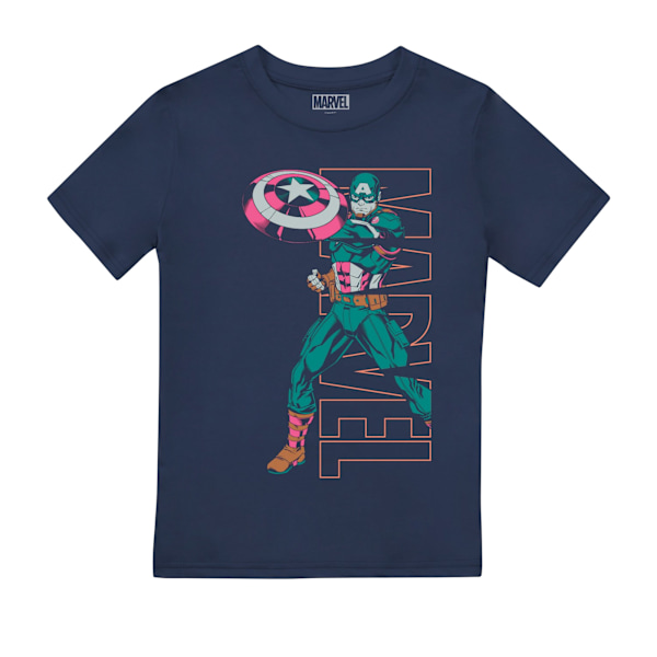 Captain America Barn/Barn Emerge T-Shirt 9-10 År Marinblå Navy 9-10 Years