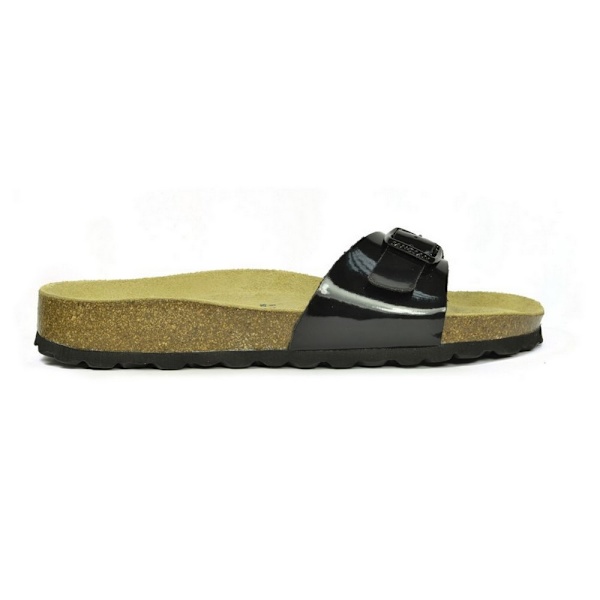 Sanosan Dam/Dam Malaga Lackerade Sandaler 4 UK Svart/Brun Black/Brown 4 UK