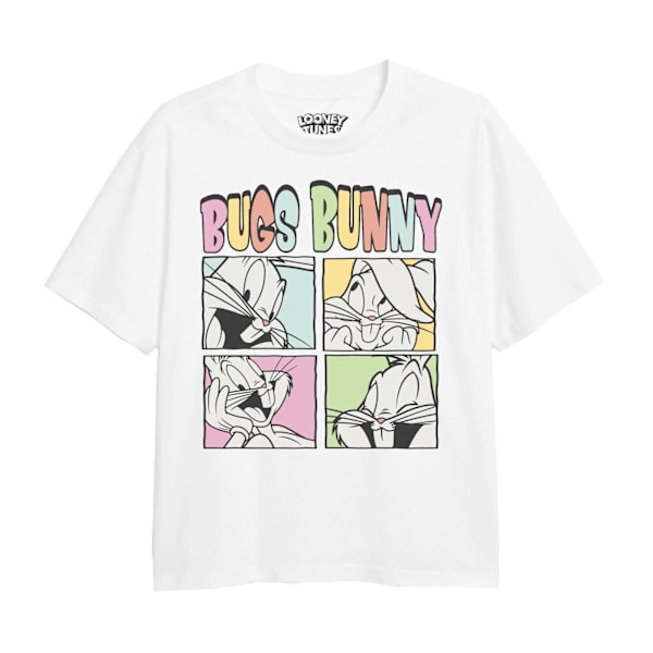 Looney Tunes Girls Bugs Bunny Faces T-shirt 12-13 år Vit White 12-13 Years