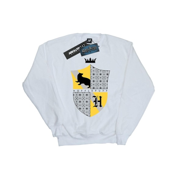 Harry Potter Dam/Kvinnor Hufflepuff Sköld Sweatshirt L Vit White L