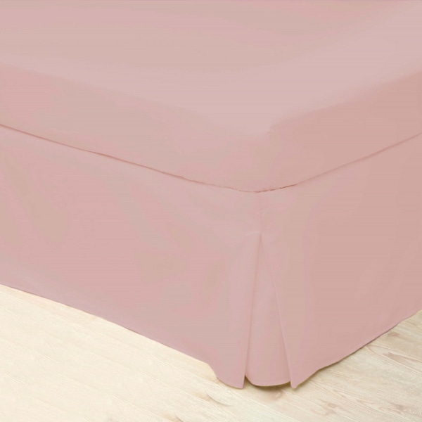 Belledorm Easycare Percale Platform Valance Kingsize Powder Pin Powder Pink Kingsize