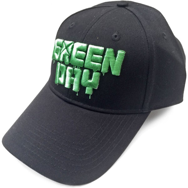 Green Day Unisex Vuxen Dripping Logo Baseball Cap One Size Blac Black/Green One Size