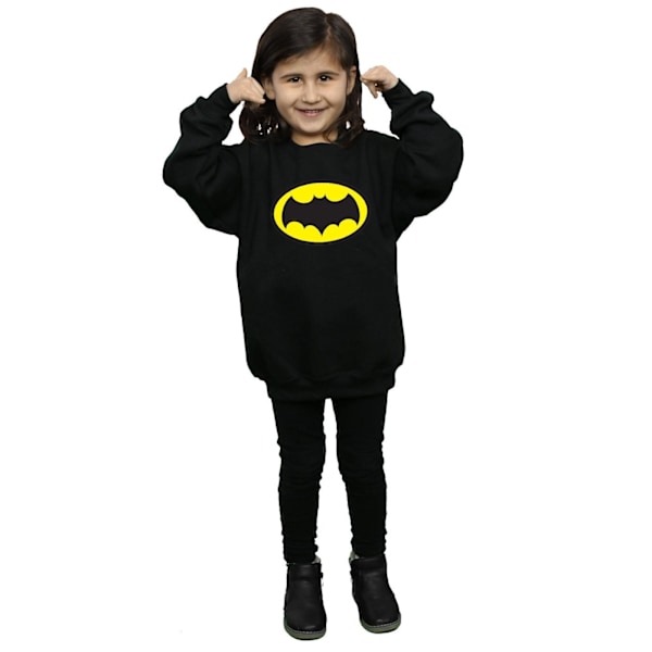 DC Comics Girls Batman TV-serie logotyp tröja 5-6 år svart Black 5-6 Years