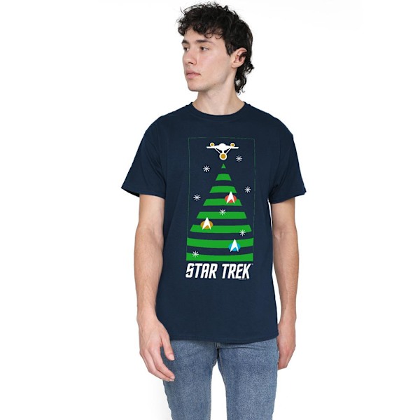 Star Trek: The Original Series Herr Julgran T-Shirt L Na Navy L