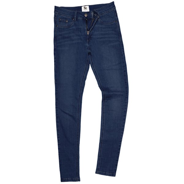 So Denim Dam/Kvinnor Lara Skinny Jeans 12 UK L Mörkblå Tvätt Dark Blue Wash 12 UK L