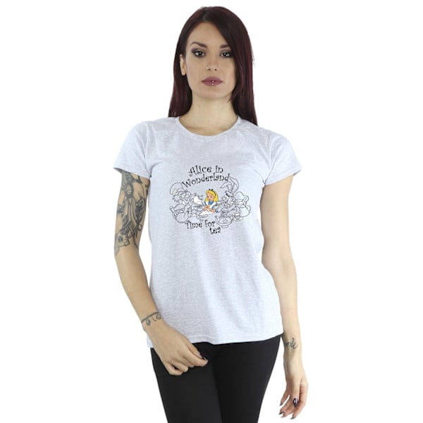 Disney Womens/Ladies Alice In Wonderland Time For Tea Bomull T-shirt White M