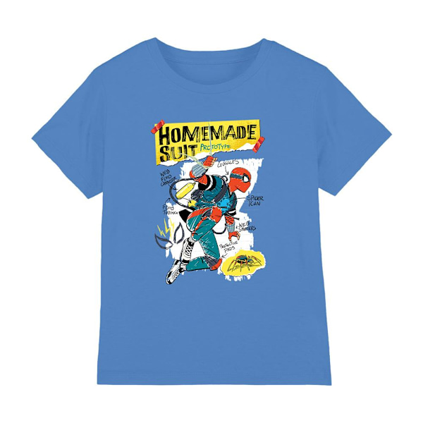Spider-Man Barn/Ungdom Hemsydd Kostym T-Shirt 7-8 År Safir Sapphire 7-8 Years