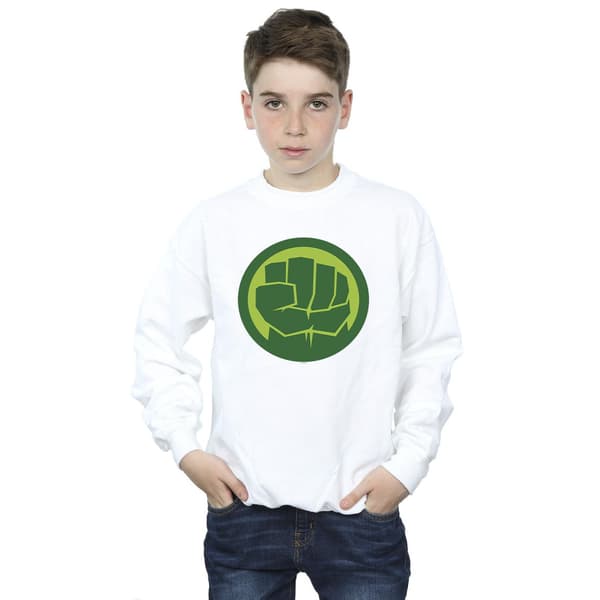 Marvel Pojkar Hulk Bröstlogga Tröja 3-4 År Vit White 3-4 Years