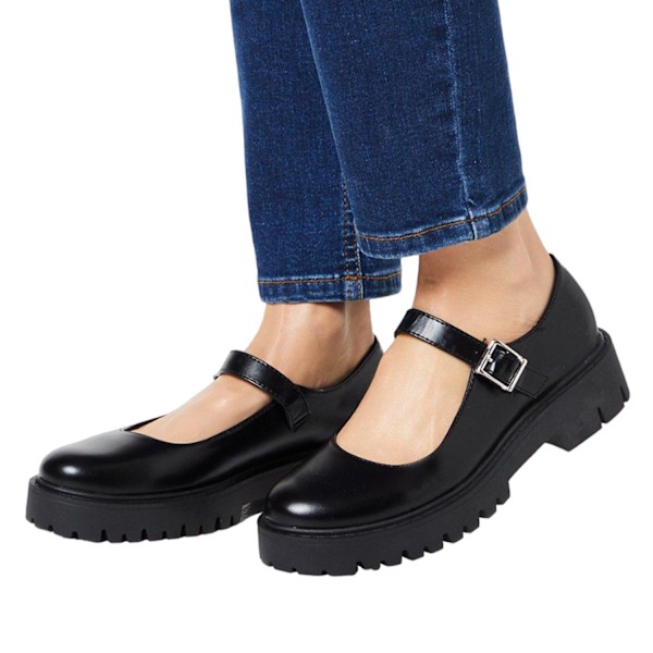 Faith Dam/Kvinnor Naevia Chunky Mary Janes 8 UK Svart Black 8 UK