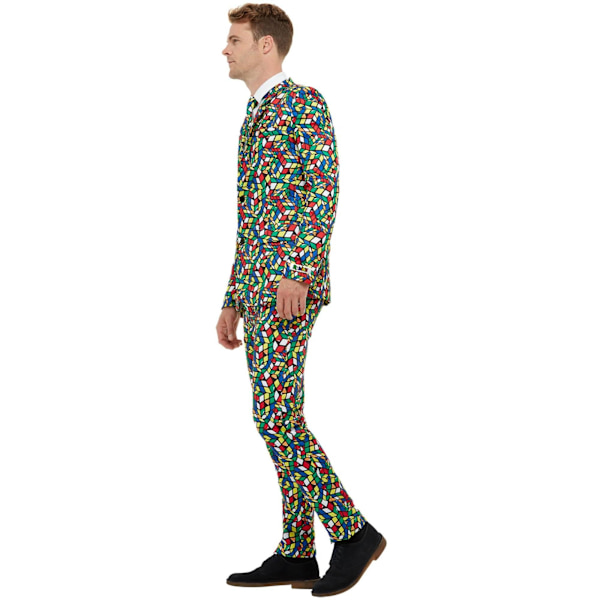 Smiffys Herr Rubiks Kub Kostymset XL Flerfärgad Multicoloured XL