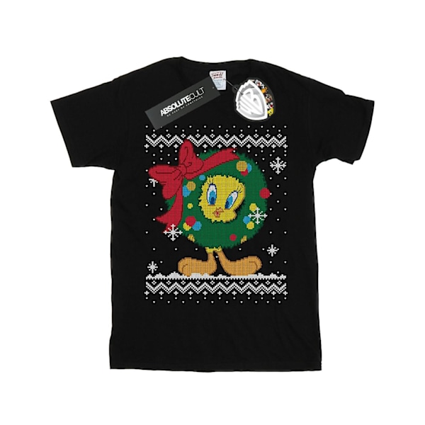 Looney Tunes Boys Tweety Pie Jul Fair Isle T-shirt 12-13 Black 12-13 Years