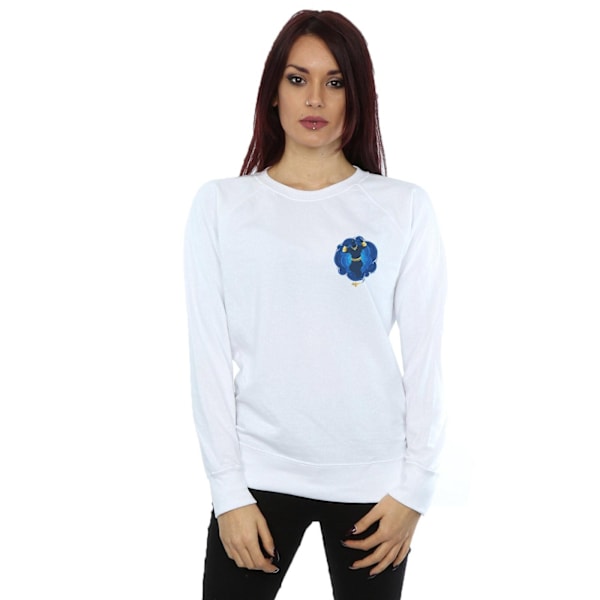 Disney Dam/Kvinnor Aladdin Film Genie Brösttryck Sweatshirt White L