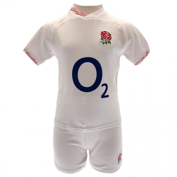 England RFU Barn/Barn T-shirt och shorts set 3-6 månader Vit White 3-6 Months