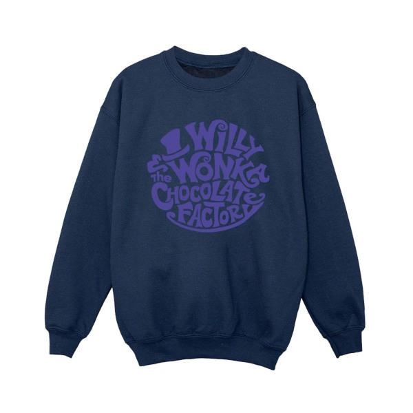 Willy Wonka & The Chocolate Factory Boys Typed Logo Sweatshirt Navy Blue 12-13 Years