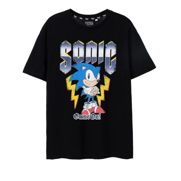Sonic The Hedgehog Mens Game On! Kortärmad T-shirt L Svart Black L