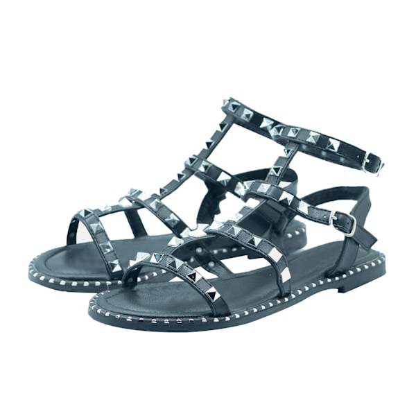 Where's That From Dam/Damer Natalia Nitade PU Gladiator Sa Black 5 UK