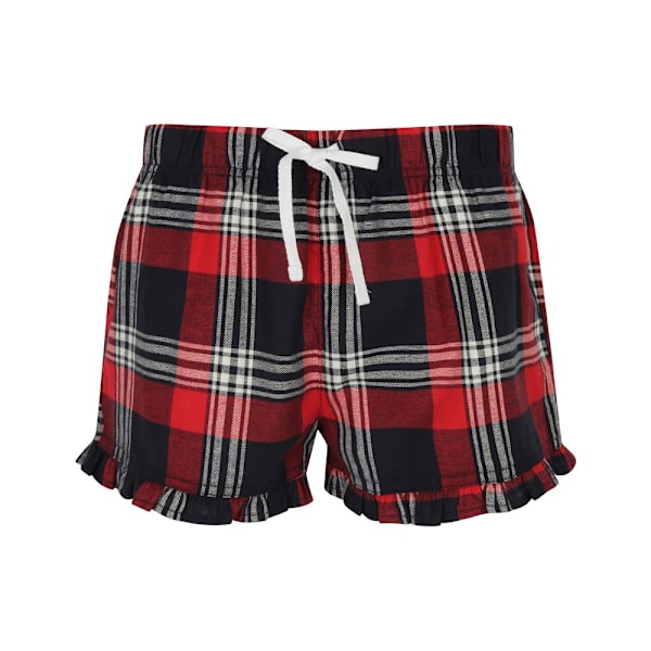 Skinnifit Dam/Kvinnors Tartan Shorts XS Röd/Marinblå Check Red/Navy Check XS