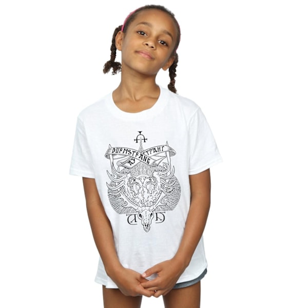 Harry Potter flickor Durmstrang Institute Crest bomull T-shirt 7- White 7-8 Years