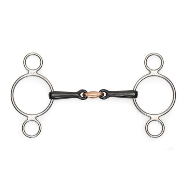 Shires Sweet Iron Horse 2 Ring Gag Bit 4.5in Svart Black 4.5in
