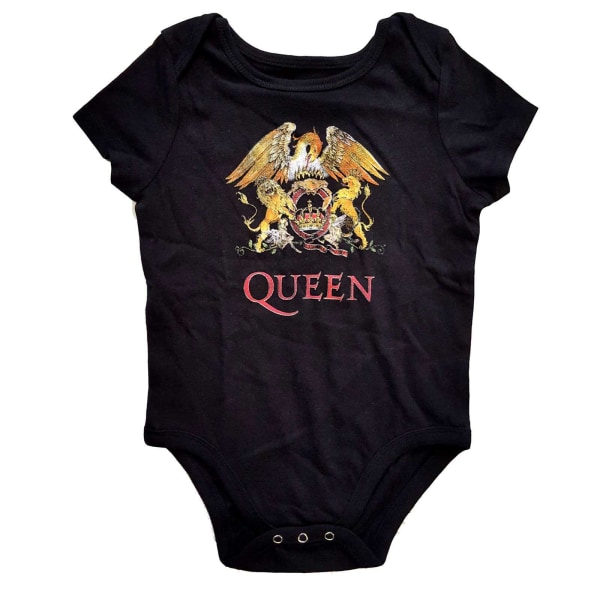 Queen Childrens/Kids Classic Crest Babygrow 6-9 månader Svart Black 6-9 Months