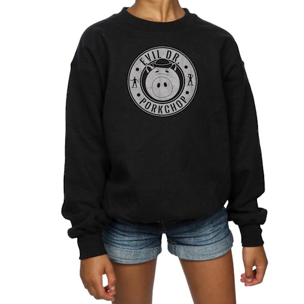 Disney Girls Toy Story Evil Dr Pork Chop Logo Sweatshirt 7-8 år Black 7-8 Years