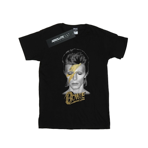 David Bowie Boys Aladdin Sane Gold Bolt T-Shirt 12-13 år Svart Black 12-13 Years